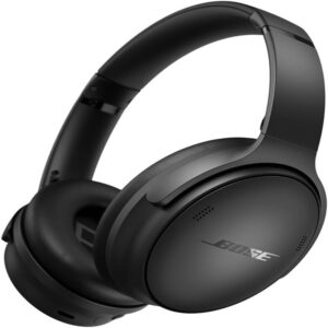 bose quietcomfort 藍牙耳機,附主動式耳罩式降噪和麥克風的無線耳機,深沉低音,播放時間長達 24 小時,黑色