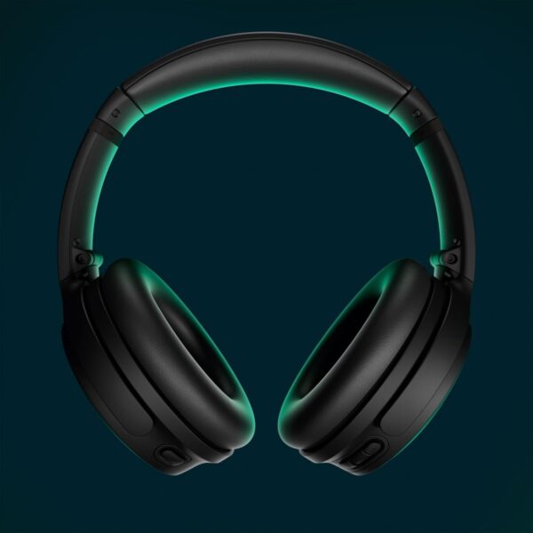 bose quietcomfort 藍牙耳機,附主動式耳罩式降噪和麥克風的無線耳機,深沉低音,播放時間長達 24 小時,黑色