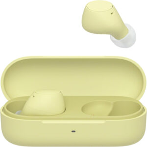 sony 索尼 wf c510 真無線入耳式藍牙耳機,附長達 22 小時電池,多點連接,麥克風和ipx4 防水性,黃色。
