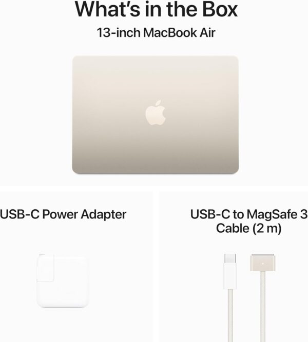 apple 2024 macbook air 13 吋筆記型電腦,附 m3 晶片:專為 apple 智慧打造,13.7 吋 liquid retina 顯示器,16gb 統一記憶體,256gb ssd 儲存,背光鍵盤,touch id;星光