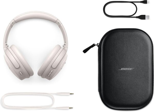 bose quietcomfort 藍牙耳機,附主動式耳罩式降噪和麥克風的無線耳機,深沉低音,播放時間長達 24 小時,白煙